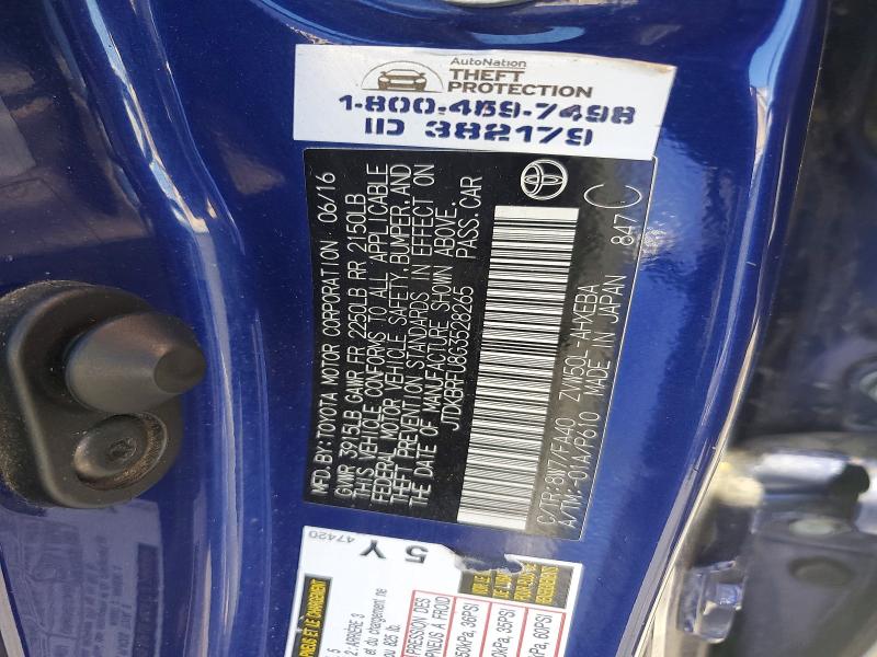 Aukcja sprzedaży 2016 Toyota Prius, vin: JTDKBRFU8G3528265, numer aukcji: 58979496