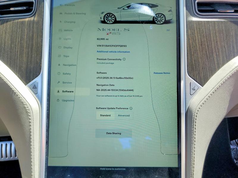 2013 Tesla Model S მანქანა იყიდება აუქციონზე, vin: 5YJSA1CPXDFP28193, აუქციონის ნომერი: 56949336