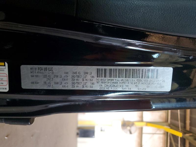 Aukcja sprzedaży 2019 Jeep Wrangler Unlimited, vin: 1C4HJXDG9KW511416, numer aukcji: 57088086