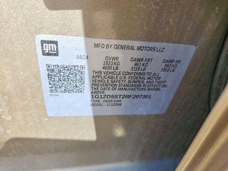 Продажа на аукционе авто 2024 Chevrolet Malibu, vin: 1G1ZD5ST2RF207301, номер лота: 57561666