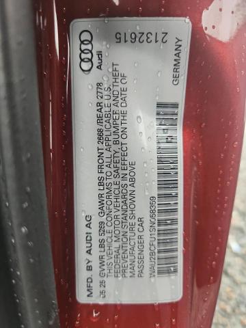 Aukcja sprzedaży 2025 Audi A5, vin: WAU2BCFU1SN058359, numer aukcji: 59245656