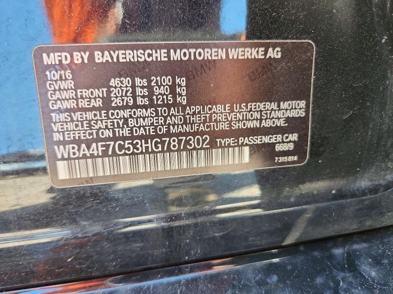 2017 Bmw 430i მანქანა იყიდება აუქციონზე, vin: WBA4F7C53HG787302, აუქციონის ნომერი: 56467686
