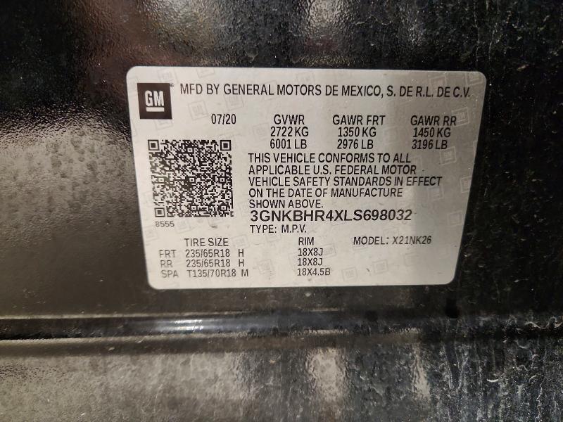 58594526 :رقم المزاد ، 3GNKBHR4XLS698032 vin ، 2020 Chevrolet Blazer مزاد بيع