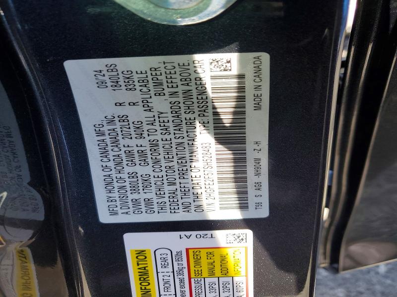 55913306 :رقم المزاد ، 2HGFE2F57SH528483 vin ، 2025 Honda Civic مزاد بيع