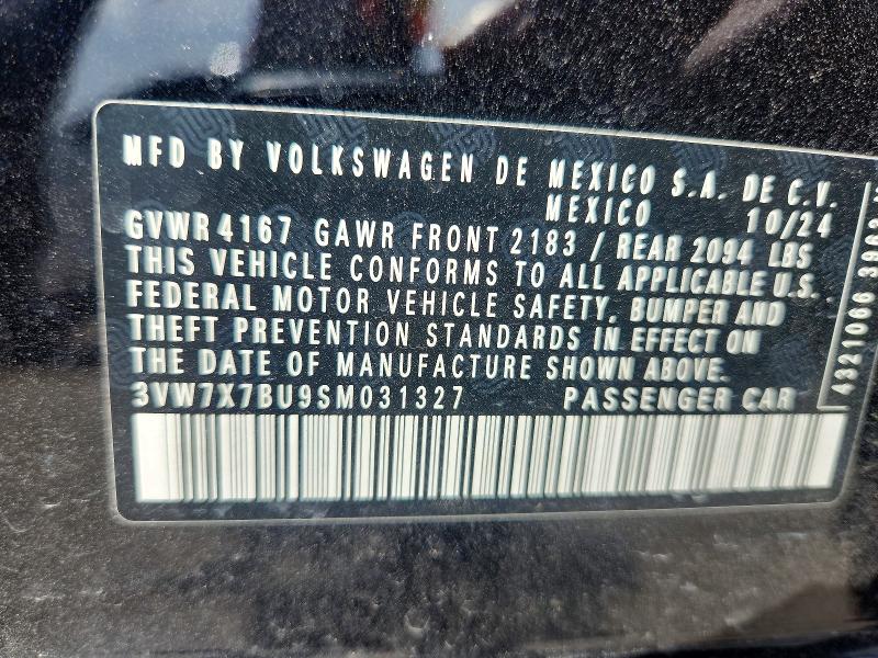 Aukcja sprzedaży 2025 Volkswagen Jetta, vin: 3VW7X7BU9SM031327, numer aukcji: 59298146