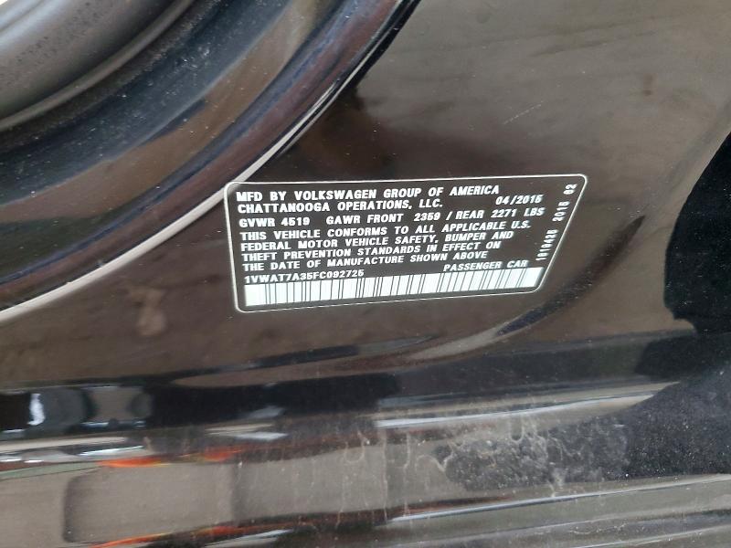 Aukcja sprzedaży 2015 Volkswagen Passat, vin: 1VWAT7A35FC092725, numer aukcji: 56792816