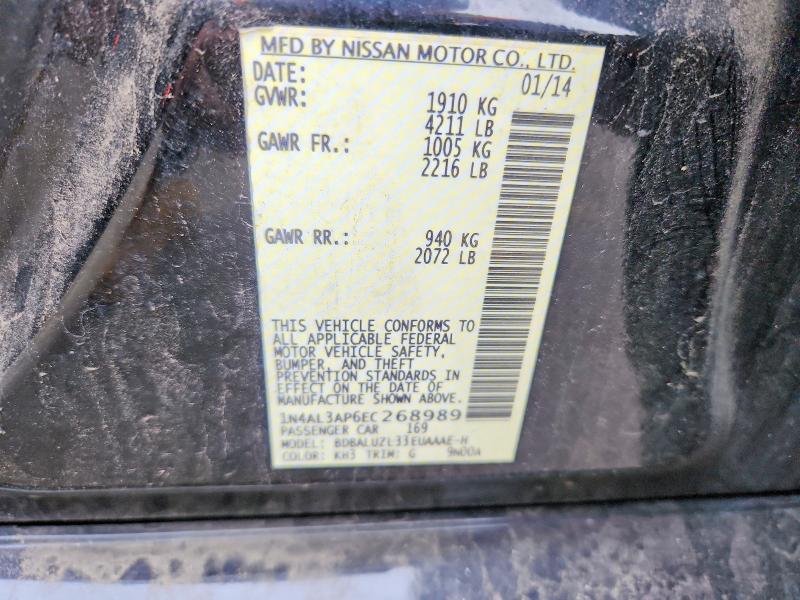 2014 Nissan Altima მანქანა იყიდება აუქციონზე, vin: 1N4AL3AP6EC268989, აუქციონის ნომერი: 57661876