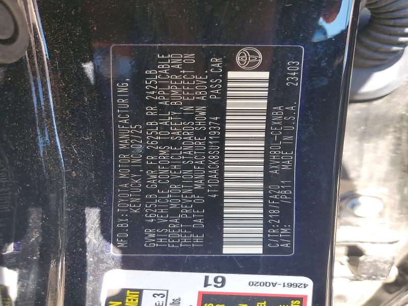 Продаж на аукціоні авто 2025 Toyota Camry, vin: 4T1DAACK8SU119374, номер лоту: 55924646