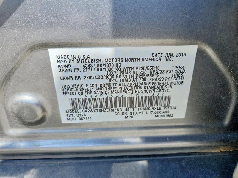 Aukcja sprzedaży 2013 Mitsubishi Outlander Sport, vin: 4A4AR3AU2DE024332, numer aukcji: 56324016