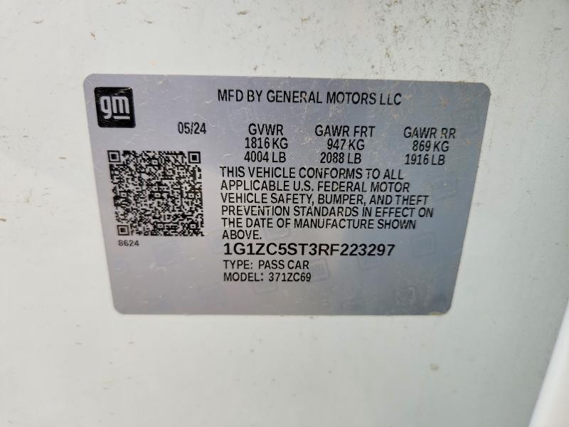 Продаж на аукціоні авто 2024 Chevrolet Malibu, vin: 1G1ZC5ST3RF223297, номер лоту: 55306856