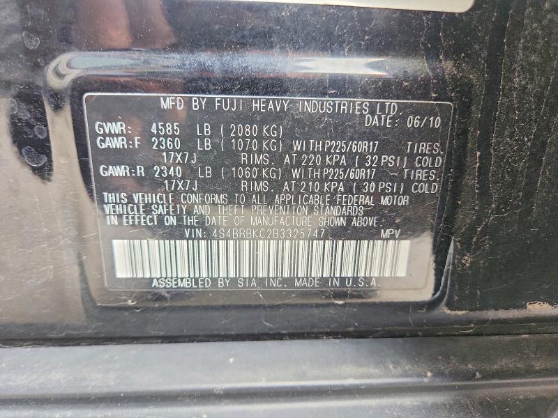 Продажа на аукционе авто 2011 Subaru Outback 2., vin: 4S4BRBKC2B3325747, номер лота: 58455246