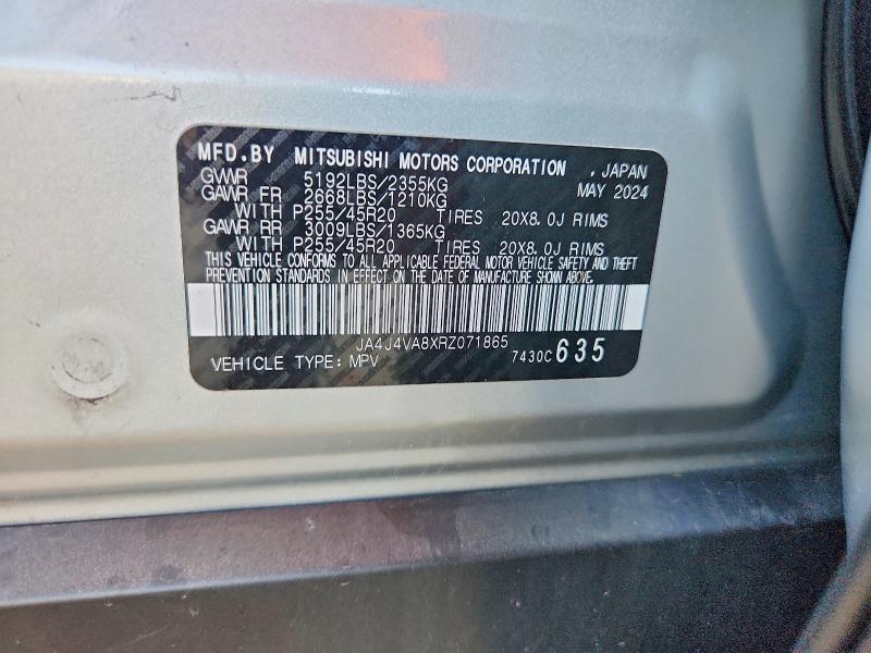 Продаж на аукціоні авто 2024 Mitsubishi Outlander, vin: JA4J4VA8XRZ071865, номер лоту: 56165666