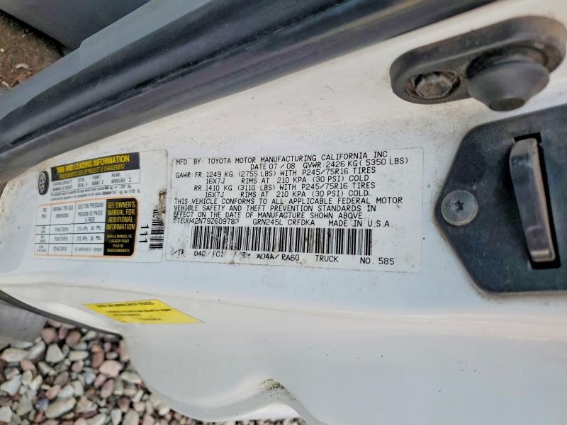2009 Toyota Tacoma მანქანა იყიდება აუქციონზე, vin: 5TEUU42N79Z609783, აუქციონის ნომერი: 56736616