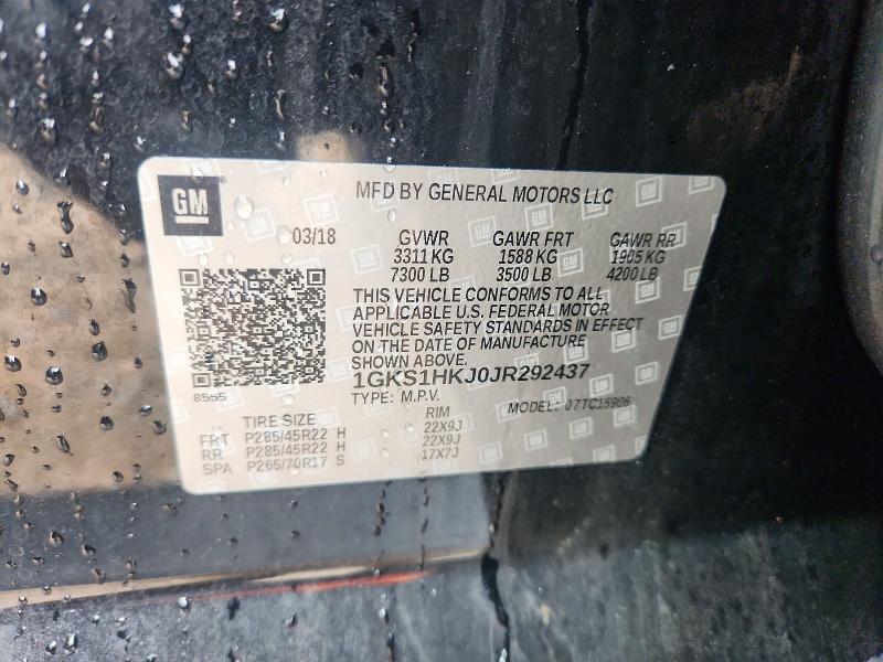 Aukcja sprzedaży 2018 Gmc Yukon Xl, vin: 1GKS1HKJ0JR292437, numer aukcji: 56090816