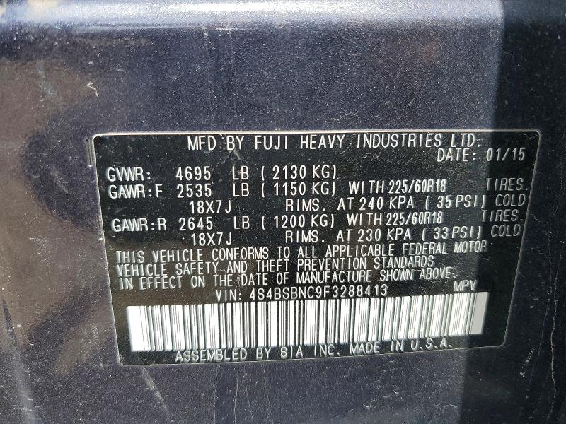 Продажа на аукционе авто 2015 Subaru Outback, vin: 4S4BSBNC9F3288413, номер лота: 57656646