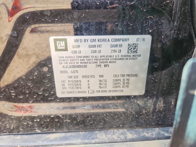 Продаж на аукціоні авто 2017 Buick Encore, vin: KL4CJASB5HB004392, номер лоту: 56326976