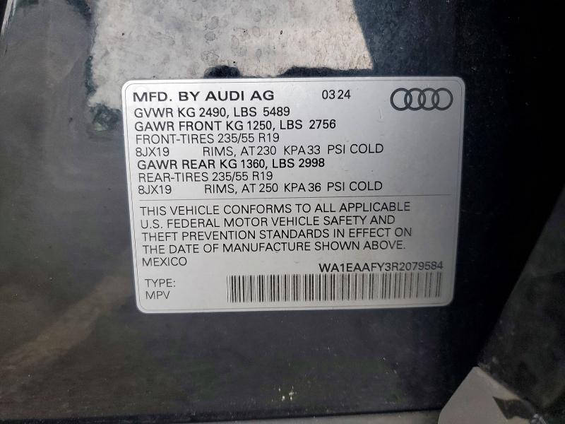 58203946 :رقم المزاد ، WA1EAAFY3R2079584 vin ، 2024 Audi Q5 مزاد بيع
