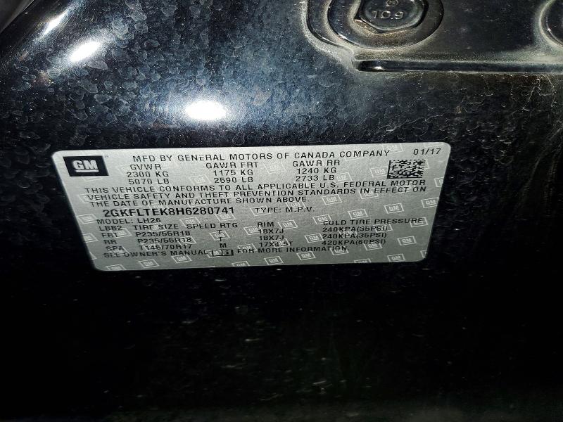 Aukcja sprzedaży 2017 Gmc Terrain, vin: 2GKFLTEK8H6280741, numer aukcji: 56808946