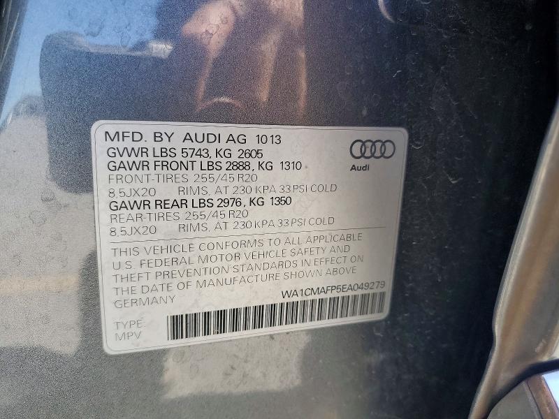 57205276 :رقم المزاد ، WA1CMAFP5EA049279 vin ، 2014 Audi Q5 مزاد بيع