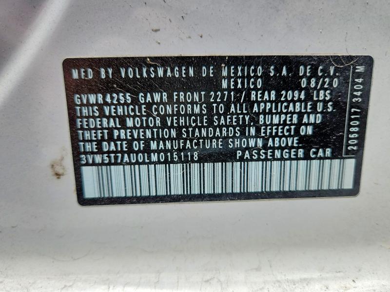 Aukcja sprzedaży 2020 Volkswagen Gti, vin: 3VW5T7AU0LM015118, numer aukcji: 55574726