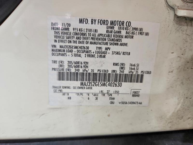 Aukcja sprzedaży 2021 Ford Ecosport, vin: MAJ3S2GE5MC402630, numer aukcji: 56794876