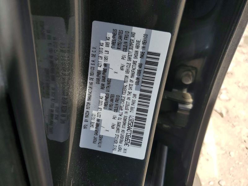 Продаж на аукціоні авто 2021 Mazda 3, vin: 3MZBPBCL0MM252871, номер лоту: 58212216