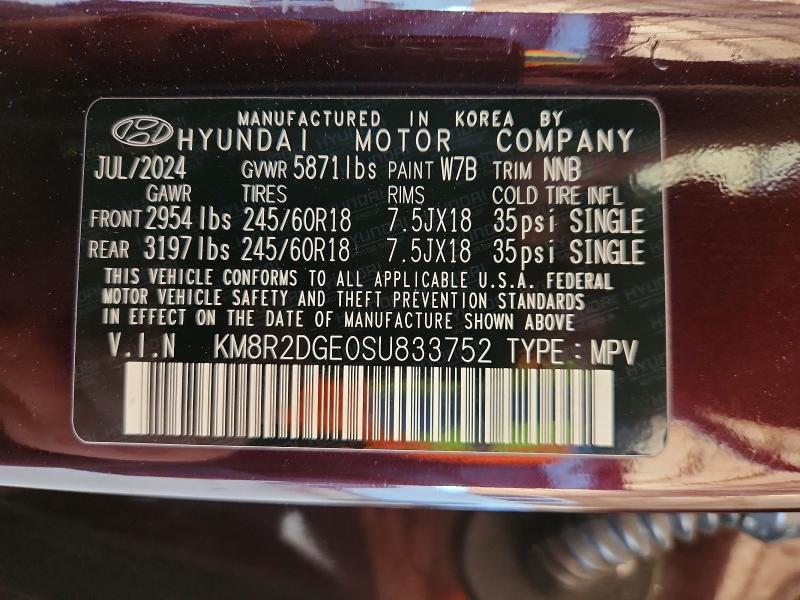 Aukcja sprzedaży 2025 Hyundai Palisade, vin: KM8R2DGE0SU833752, numer aukcji: 55908316