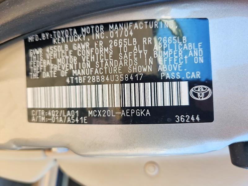 2004 Toyota Avalon მანქანა იყიდება აუქციონზე, vin: 4T1BF28B84U358417, აუქციონის ნომერი: 58542376