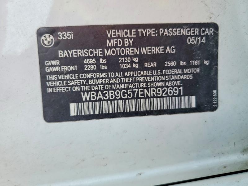 Продажа на аукционе авто 2014 Bmw 335, vin: WBA3B9G57ENR92691, номер лота: 55952276