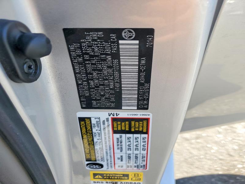 Продажа на аукционе авто 2011 Toyota Camry, vin: 4T4BF3EK6BR132096, номер лота: 56509866