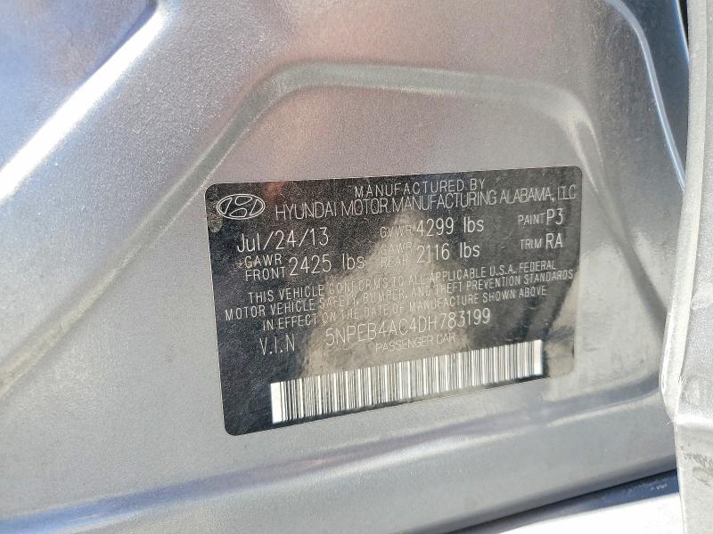 Aukcja sprzedaży 2013 Hyundai Sonata, vin: 5NPEB4AC4DH783199, numer aukcji: 55388746