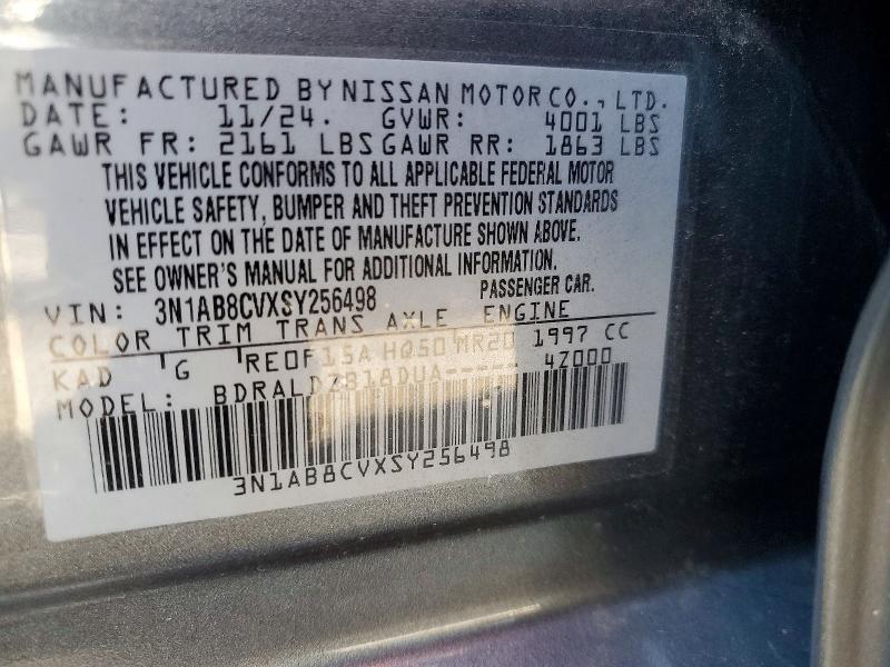 Aukcja sprzedaży 2025 Nissan Sentra, vin: 3N1AB8CVXSY256498, numer aukcji: 58810286
