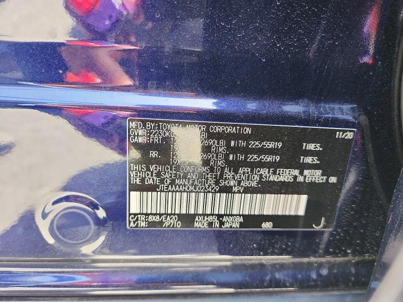 56174756 :رقم المزاد ، JTEAAAAH0MJ023429 vin ، 2021 Toyota Venza مزاد بيع