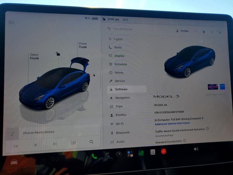 2022 Tesla Model 3 მანქანა იყიდება აუქციონზე, vin: 5YJ3E1EA4NF371905, აუქციონის ნომერი: 57187246