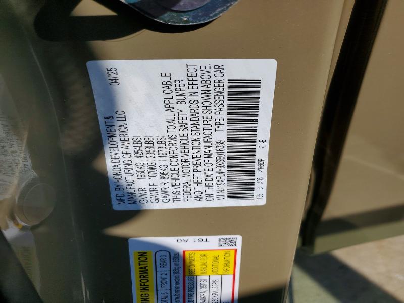 Продаж на аукціоні авто 2025 Honda Civic, vin: 19XFL4H9XSE016339, номер лоту: 58635996