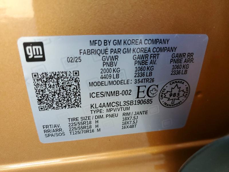 Aukcja sprzedaży 2025 Buick Encore Gx, vin: KL4AMCSL3SB190685, numer aukcji: 58846956