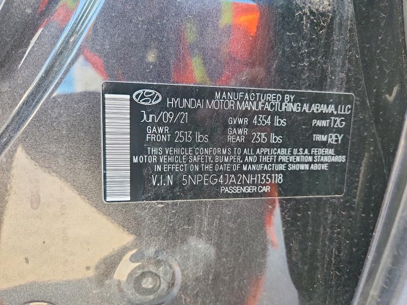 Продаж на аукціоні авто 2022 Hyundai Sonata, vin: 5NPEG4JA2NH135118, номер лоту: 56659416