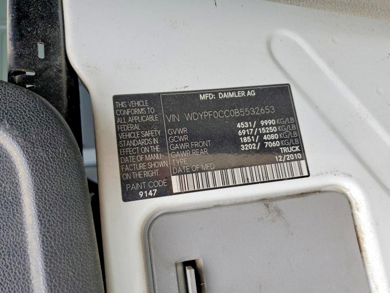 2011 Freightliner Sprinter მანქანა იყიდება აუქციონზე, vin: WDYPF0CC0B5532653, აუქციონის ნომერი: 58953986