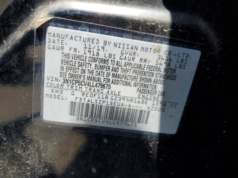 Продажа на аукционе авто 2020 Nissan Kicks, vin: 3N1CP5CV4LL479675, номер лота: 56030026