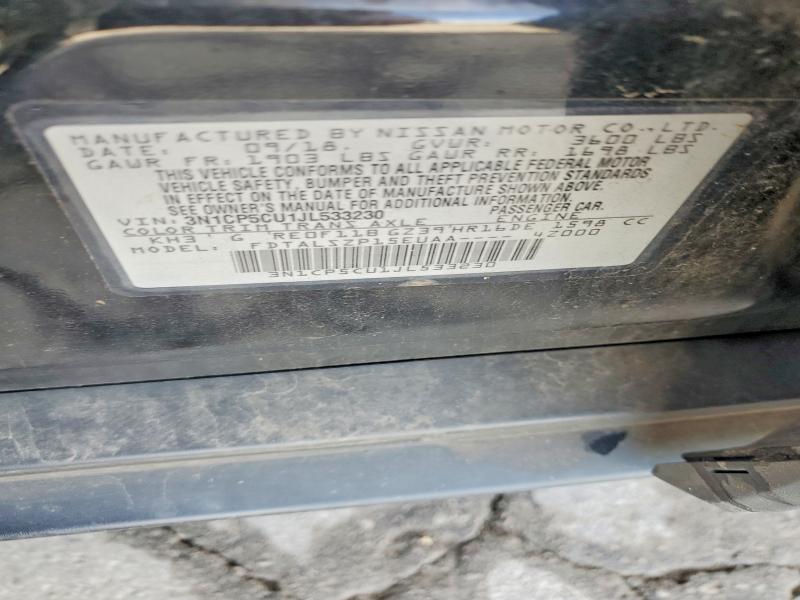 57664396 :رقم المزاد ، 3N1CP5CU1JL533230 vin ، 2018 Nissan Kicks مزاد بيع