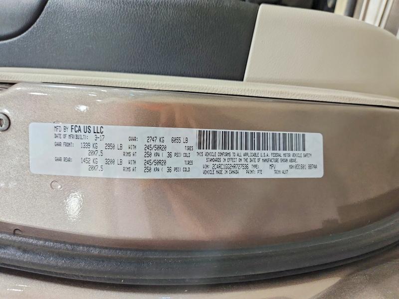 Продаж на аукціоні авто 2017 Chrysler Pacifica, vin: 2C4RC1GG2HR727536, номер лоту: 57321516