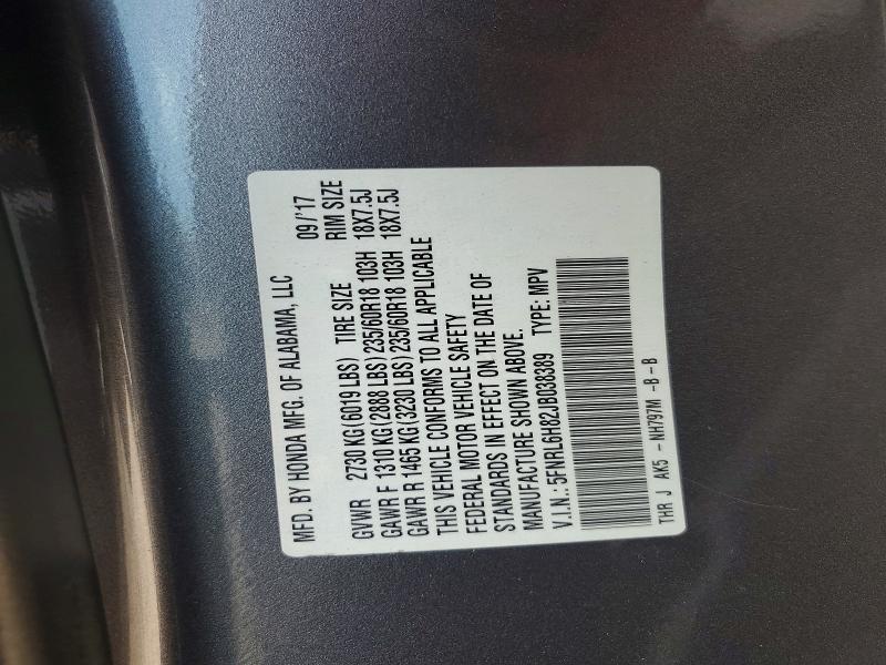 Aukcja sprzedaży 2018 Honda Odyssey, vin: 5FNRL6H82JB038389, numer aukcji: 57508866