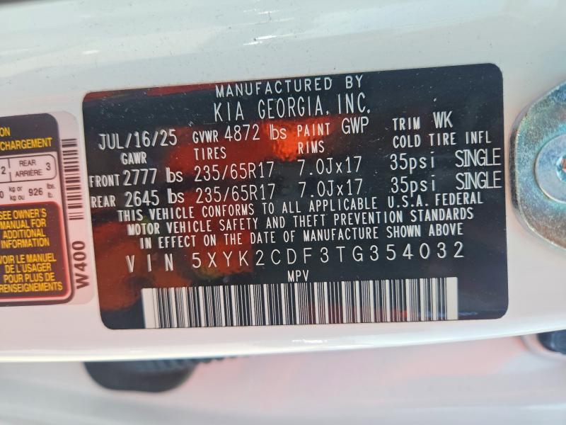 Продажа на аукционе авто 2026 Kia Sportage, vin: 5XYK2CDF3TG354032, номер лота: 55521546