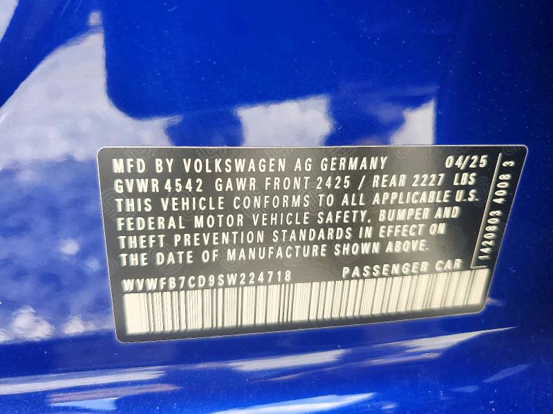 Продажа на аукционе авто 2025 Volkswagen Golf R, vin: WVWFB7CD9SW224718, номер лота: 58290096