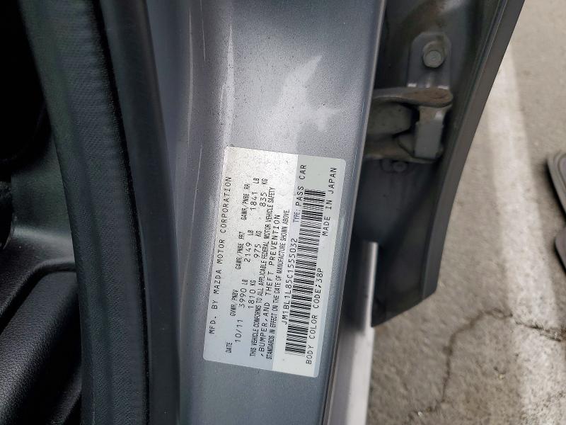 Продажа на аукционе авто 2012 Mazda 3, vin: JM1BL1L85C1555032, номер лота: 54341906