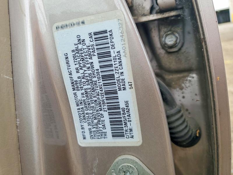 58832346 :رقم المزاد ، 2T1BR12E4XC110384 vin ، 1999 Toyota Corolla مزاد بيع