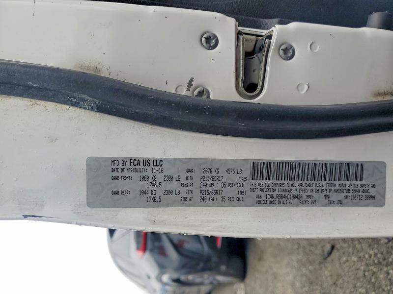 Aukcja sprzedaży 2017 Jeep Patriot, vin: 1C4NJRBB4HD190430, numer aukcji: 57555136