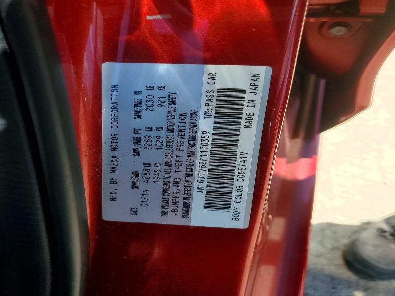 Продаж на аукціоні авто 2015 Mazda 6, vin: JM1GJ1V62F1170359, номер лоту: 57620036