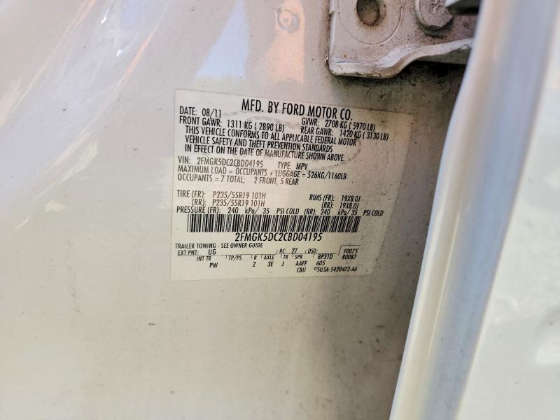 Продажа на аукционе авто 2012 Ford Flex, vin: 2FMGK5DC2CBD04195, номер лота: 57510286