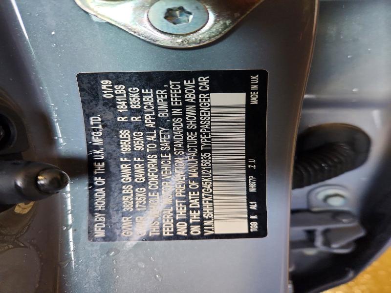 Aukcja sprzedaży 2019 Honda Civic, vin: SHHFK7G45KU215835, numer aukcji: 55859126